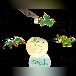 Color changing mood ring elephant, dove, or dolphin $5 each
